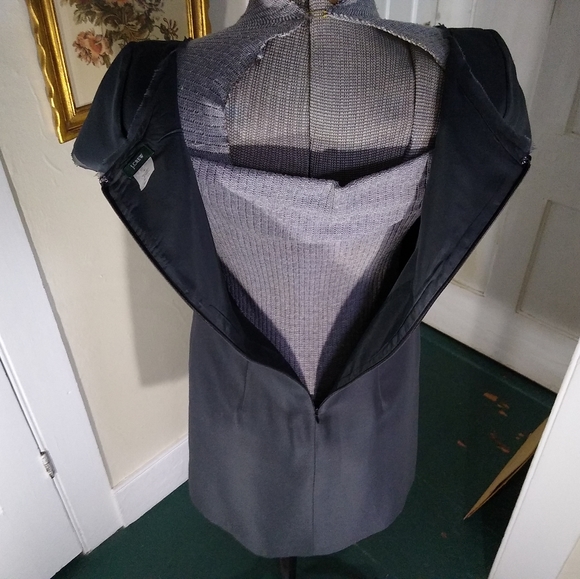 J. CREW Charcoal Gray Silk Blend Short Sleeve Dress - Picture 4 of 7